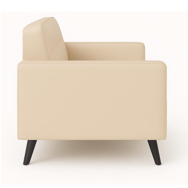 Poltrona para Escritório ROMA 03 Lugar – Corino – Cor AREIA – 60063 Móveis Única Sofá Roma Areia 4
