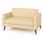 Poltrona para Escritório ROMA 03 Lugar – Corino – Cor AREIA – 60063 Móveis Única Sofá Roma Areia 8