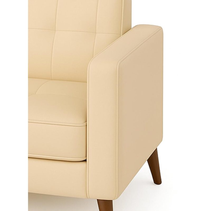 Poltrona para Escritório ROMA 01 Lugar – Corino – Cor AREIA – 60061 Móveis Única Sofá Roma Areia 4