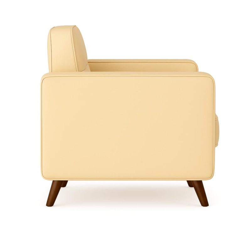 Poltrona para Escritório ROMA 01 Lugar – Corino – Cor AREIA – 60061 Móveis Única Sofá Roma Areia 5