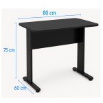 Mesa Escritório 0,80×0,60m – JOB – PRETO/PRETO – 43088 Móveis Única JOB Preto 15 mm 10