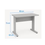 Mesa Escritório 0,80×0,60m – JOB – CINZA/CINZA – 43087 Móveis Única JOB Cinza 15 mm 10
