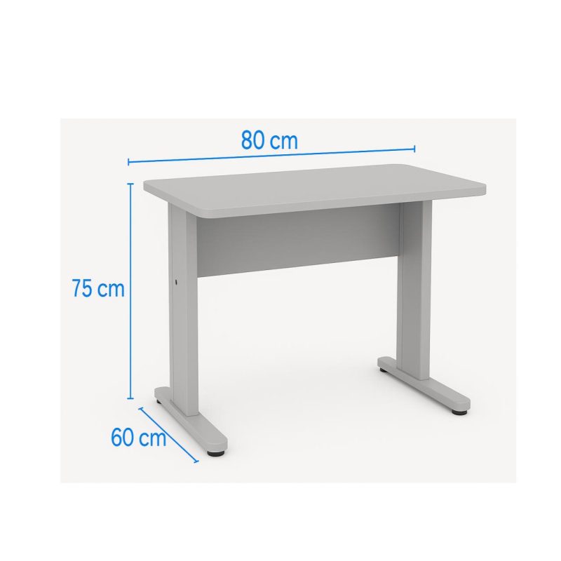 Mesa Escritório 0,80×0,60m – JOB – CINZA/CINZA – 43087 Móveis Única JOB Cinza 15 mm 5