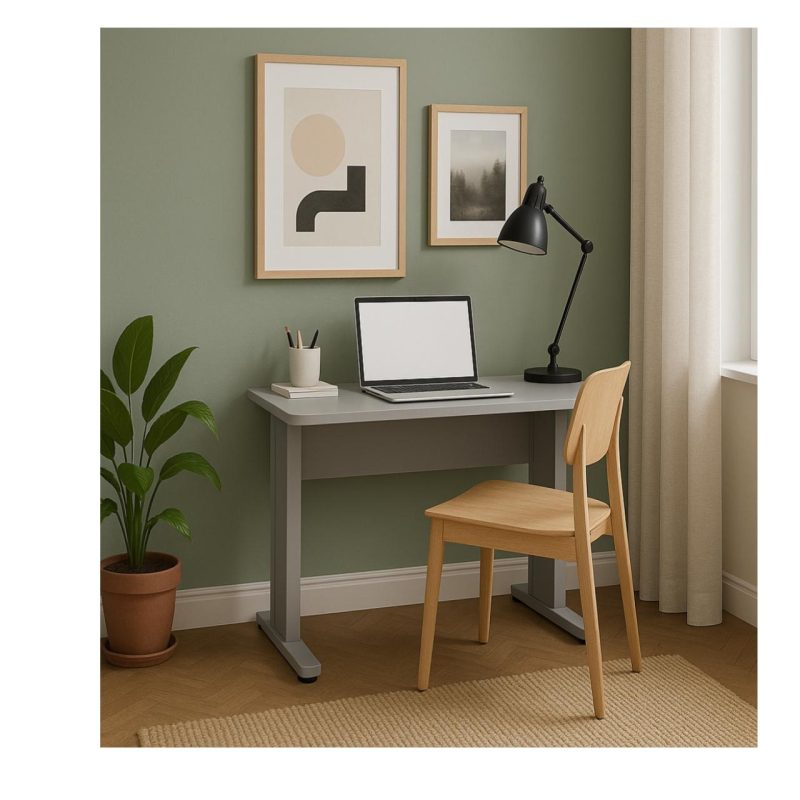 Mesa Escritório 0,80×0,60m – JOB – CINZA/CINZA – 43087 Móveis Única JOB Cinza 15 mm 6
