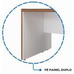 Mesa Escritório PRESIDENTE c/ Armário Pedestal – 1,82×1,80m – NOGAL SEVILHA/BRANCO – 34602 Móveis Única Linha 40 mm Nogal – Branco 15