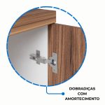 Armário Alto Credenza com Nicho – 1,61×1,20×0,45m – NOGAL SEVILHA/BRANCO- 34415 Móveis Única Linha 40 mm Nogal – Branco 19