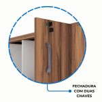 Armário Alto Credenza com Nicho – 1,61×1,20×0,45m – NOGAL SEVILHA/BRANCO- 34415 Móveis Única Linha 40 mm Nogal – Branco 13