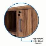 Armário Baixo GOLD Credenza ESPECIAL – 1,60×0,73×0,45m – NOGALSEVILHA / BRANCO – 34502 Móveis Única Linha 40 mm Nogal – Branco 14
