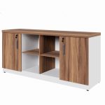 Armário Baixo GOLD Credenza ESPECIAL – 1,60×0,73×0,45m – NOGALSEVILHA / BRANCO – 34502 Móveis Única Linha 40 mm Nogal – Branco 13