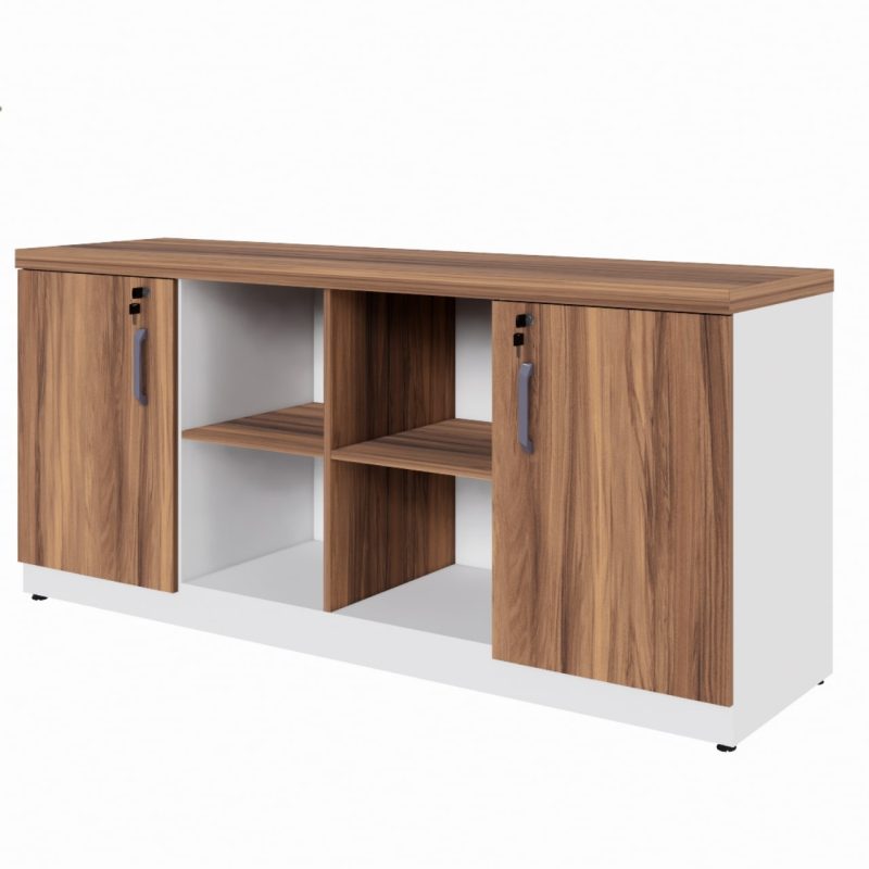 Armário Baixo GOLD Credenza ESPECIAL – 1,60×0,73×0,45m – NOGALSEVILHA / BRANCO – 34502 Móveis Única Linha 40 mm Nogal – Branco 6