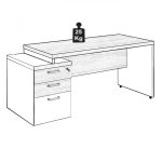 Mesa PEDESTAL RETA (03 Gav.) – 1,92X0,70m – WORKSTART – NOGAL SEVILHA/BRANCO- 34405 Móveis Única Linha 40 mm Nogal – Branco 21