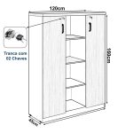 Armário Alto Credenza com Nicho – 1,61×1,20×0,45m – NOGAL SEVILHA/BRANCO- 34415 Móveis Única Linha 40 mm Nogal – Branco 14