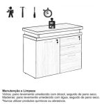 Armário Baixo 03 Gavetas e Porta (MISTO) – NOGAL SEVILHA/BRANCO – 34422 Móveis Única Linha 40 mm Nogal – Branco 18