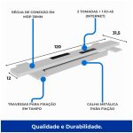 Estação de Trabalho Dupla 1,20×1,35m sem Gavetas c/ ponto de tomada PÉ QUADRO – Cor Nogal Sevilha/Branco – 34424 Móveis Única Linha 40 mm Nogal – Branco 11