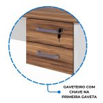 Estação de Trabalho Dupla 1,20×1,35m 02 Lugares c/ Gavetas c/ ponto de tomada PÉ PAINEL – Nogal Sevilha/Branco – 34427 Móveis Única Linha 40 mm Nogal – Branco 17