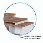 Mesa para Escritório em “L” com Gavetão – 1,92X1,60m -NOGAL SEVILHA/BRANCO – 34431 Móveis Única Linha 40 mm Nogal – Branco 17