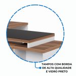 Mesa para Escritório com VIDRO FUMÊ – 1,92×0,70m – NOGAL SEVILHA/BRANCO – 34430 Móveis Única Linha 40 mm Nogal – Branco 17