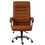 Poltrona Presidente LUXO c/ mola Ensacada – COR CARAMELO – 30059 Móveis Única Presidente 12