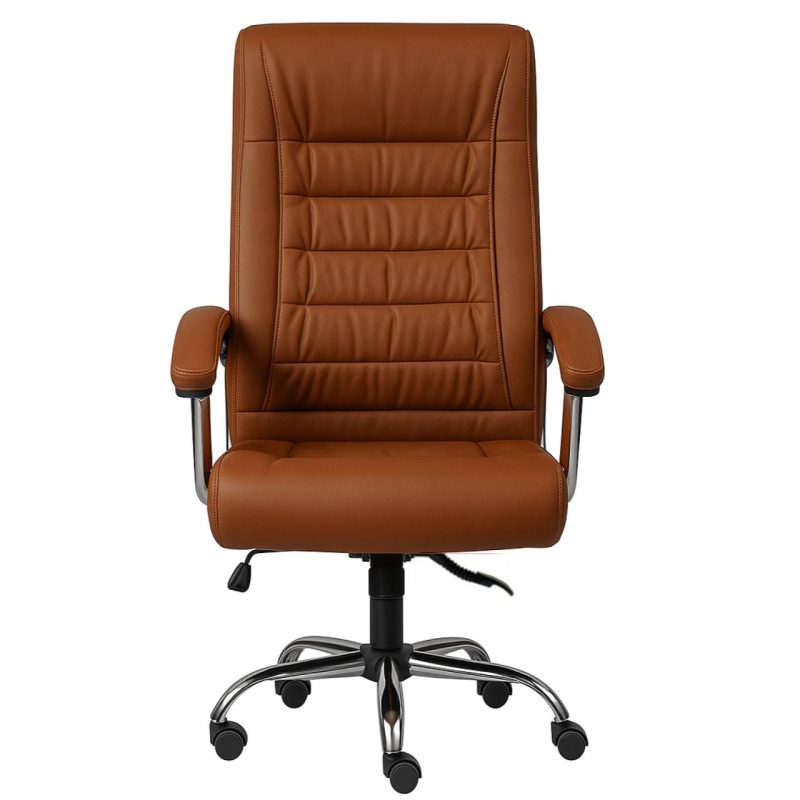 Poltrona Presidente LUXO c/ mola Ensacada – COR CARAMELO – 30059 Móveis Única Presidente 4