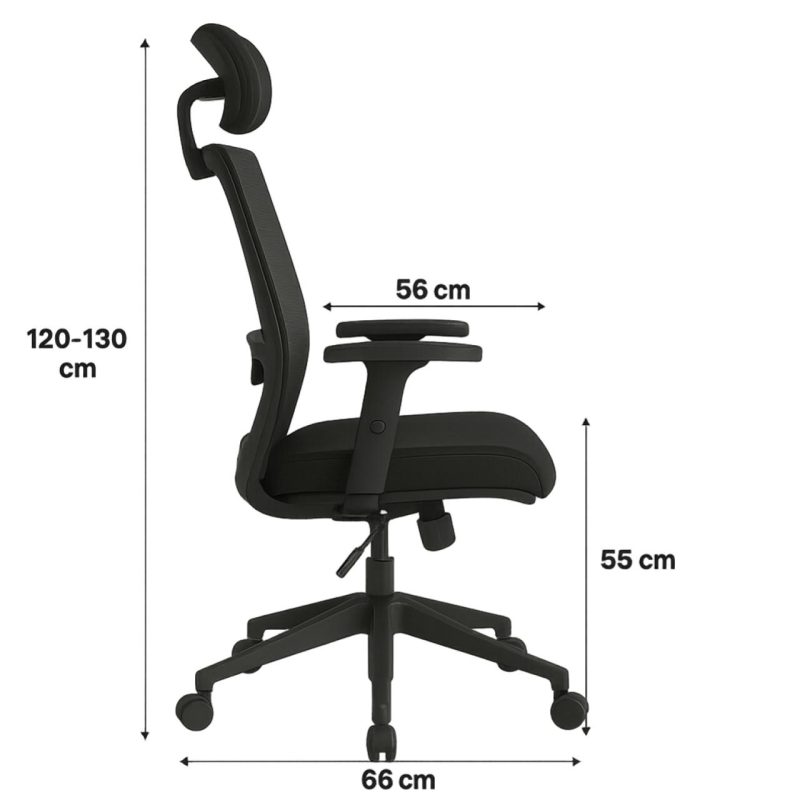 Cadeira de Escritório Tela WAY – Cor Preta – 20079 Móveis Única Cadeira de Tela 6