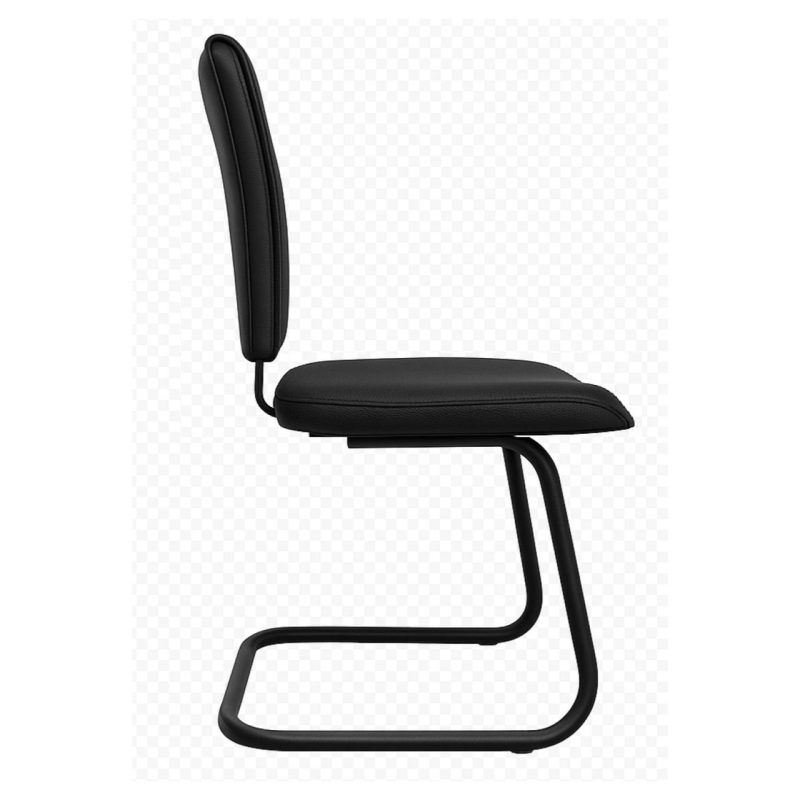 Cadeira de Escritório B-ONE Base em “S” Preta – Corino Preto – 31032 Móveis Única Cadeira Fixa Estofada 4