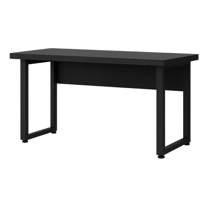 Mesa Escritório PÉ QUADRO – 1,50×0,60m – S/ Gavetas – PRETO / PRETO – 26002 Móveis Única Linha 40mm Preto / Preto 4
