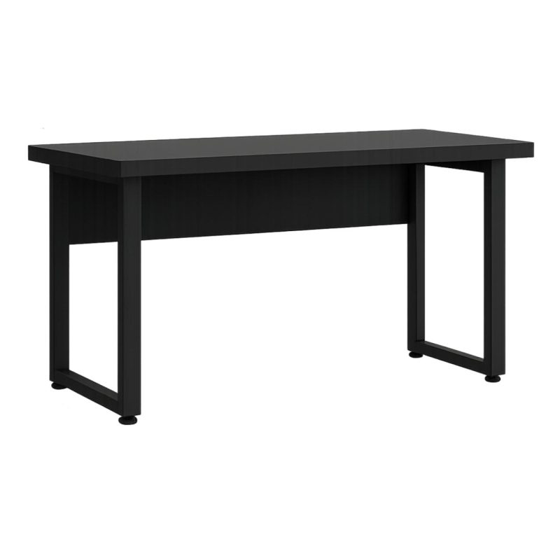 Mesa Escritório PÉ QUADRO – 1,50×0,60m – S/ Gavetas – PRETO / PRETO – 26002 Móveis Única Linha 40mm Preto / Preto 2