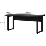 Mesa Escritório PÉ QUADRO – 1,70×0,70m – S/ Gavetas – PRETO / PRETO – 26003 Móveis Única Linha 40mm Preto / Preto 13
