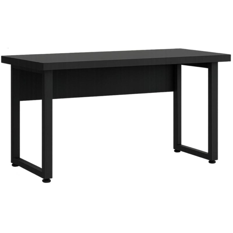 Mesa Escritório PÉ QUADRO – 1,70×0,70m – S/ Gavetas – PRETO / PRETO – 26003 Móveis Única Linha 40mm Preto / Preto 2