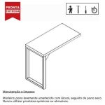 Mesa AUX PÉ QUADRO – 0,90×0,45m – PRETO/PRETO – 26004 Móveis Única Linha 40mm Preto / Preto 10