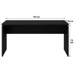 Mesa Escritório 1,70×0,70m – S/ Gavetas – PRETO/PRETO – 26007 Móveis Única Linha 40mm Preto / Preto 13