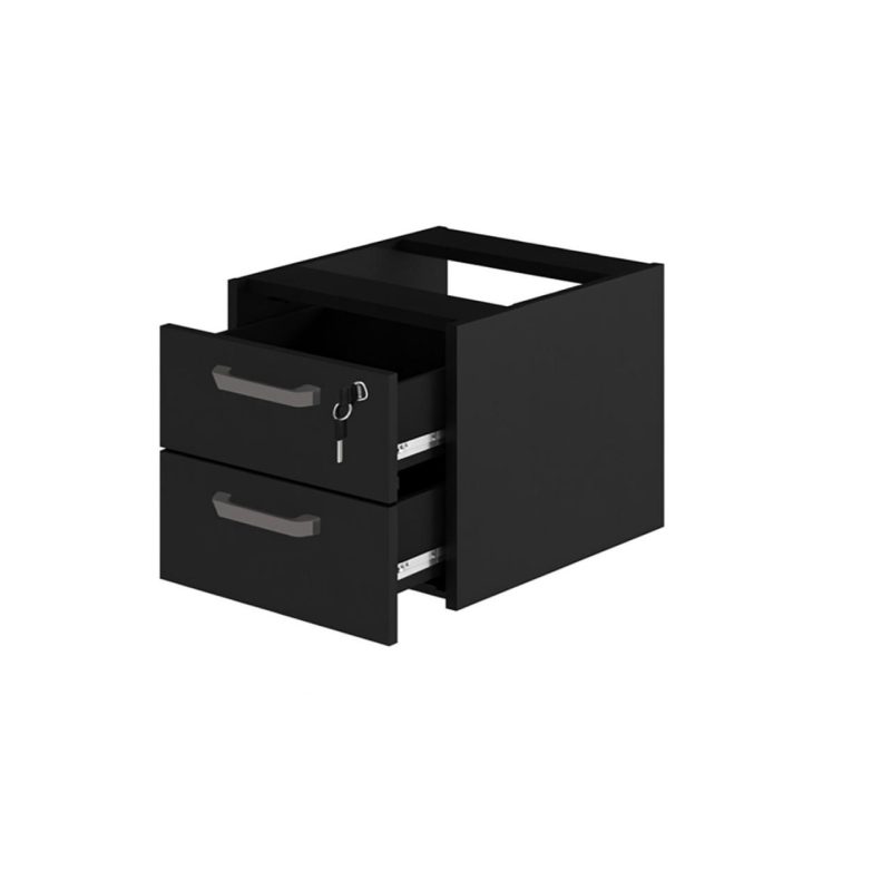 Gaveteiro suspenso – PRETO/PRETO – 26008 Móveis Única Linha 40mm Preto / Preto 2