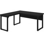 Mesa em L PÉ QUADRO (Mesa 1,70m + Mesa Auxiliar) – S/ Gavetas – PRETO / PRETO – 26011 Móveis Única Linha 40mm Preto / Preto 13
