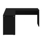 Mesa em L PÉ PAINEL (Mesa 1,50m + Mesa Auxiliar) – S/ Gavetas – PRETO / PRETO – 26012 Móveis Única Linha 40mm Preto / Preto 11