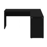 Mesa em L PÉ PAINEL (Mesa 1,50m + Mesa Auxiliar) – S/ Gavetas – PRETO / PRETO – 26012 Móveis Única Linha 40mm Preto / Preto 12