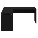 Mesa em L PÉ PAINEL (Mesa 1,70m + Mesa Auxiliar) – S/ Gavetas – PRETO / PRETO – 26013 Móveis Única Linha 40mm Preto / Preto 11