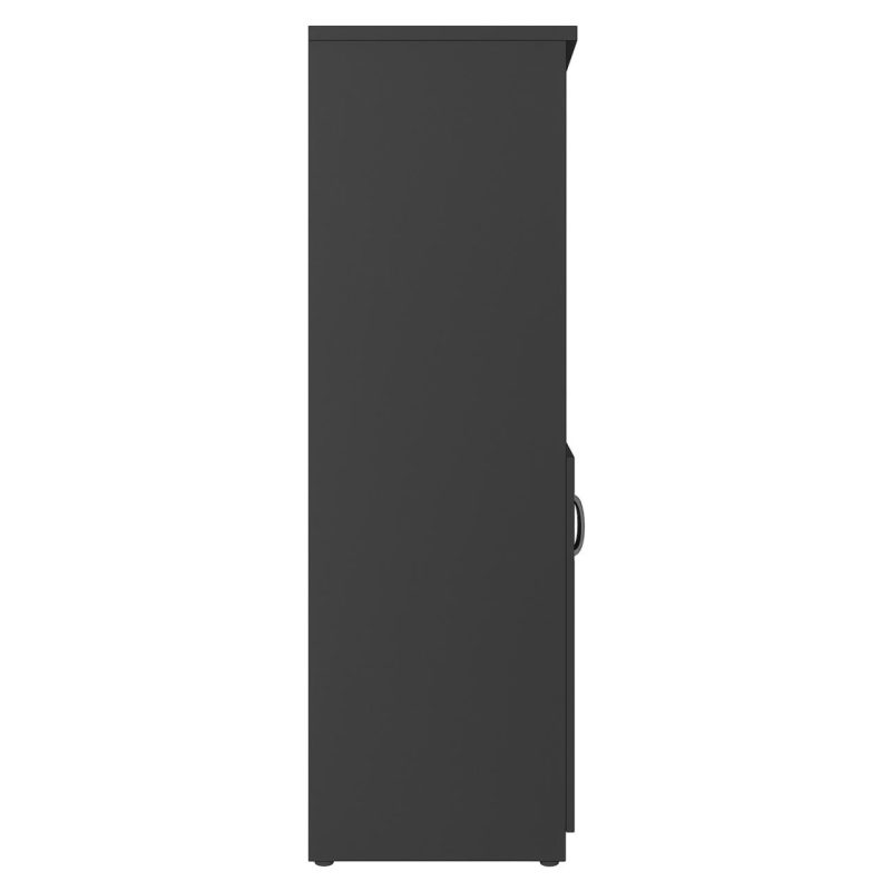 Armário Alto com Portas Inferiores e Prateleiras Abertas – MDP Preto – 26033 Móveis Única Linha 40mm Preto / Preto 5