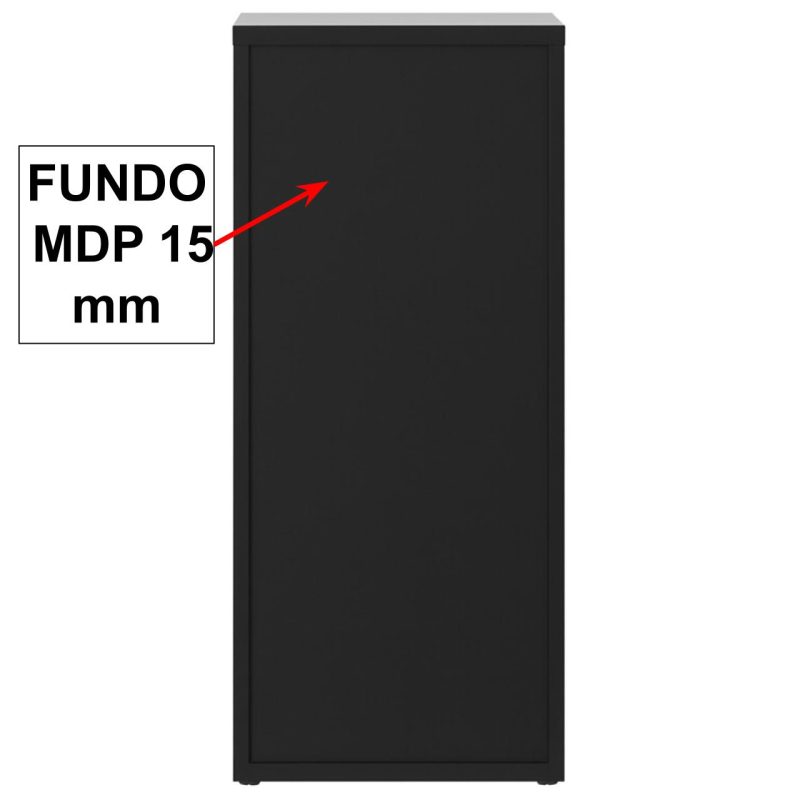 Arquivo de Madeira para Pasta Suspensa com 4 Gavetas – MDP PRETO – 26035 Móveis Única Linha 40mm Preto / Preto 6