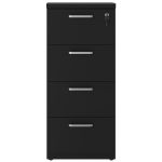 Arquivo de Madeira para Pasta Suspensa com 4 Gavetas – MDP PRETO – 26035 Móveis Única Linha 40mm Preto / Preto 15