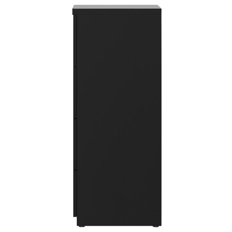 Arquivo de Madeira para Pasta Suspensa com 4 Gavetas – MDP PRETO – 26035 Móveis Única Linha 40mm Preto / Preto 8