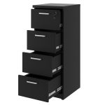 Arquivo de Madeira para Pasta Suspensa com 4 Gavetas – MDP PRETO – 26035 Móveis Única Linha 40mm Preto / Preto 17