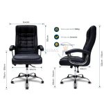 Poltrona LUXO IMPORTADA Concha Dupla Syncron – Couríssimo Preto – 30017 Móveis Única Presidente 17