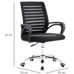 Cadeira para Escritório Tela OZY com Braço – Cor Preta – 30055 Móveis Única Cadeira de Tela 13