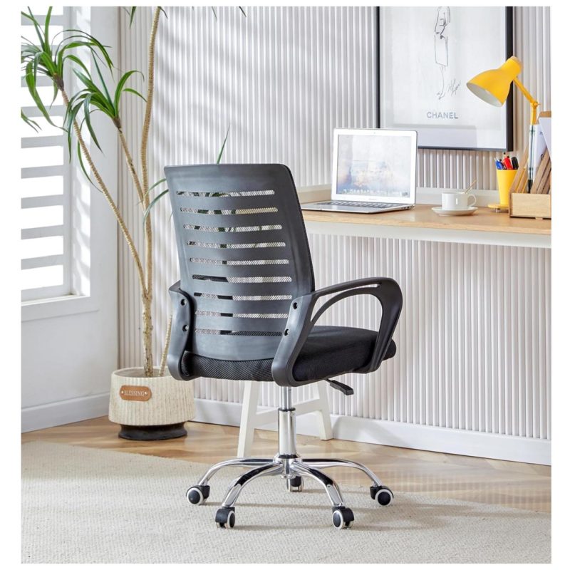Cadeira para Escritório Tela OZY com Braço – Cor Preta – 30055 Móveis Única Cadeira de Tela 8