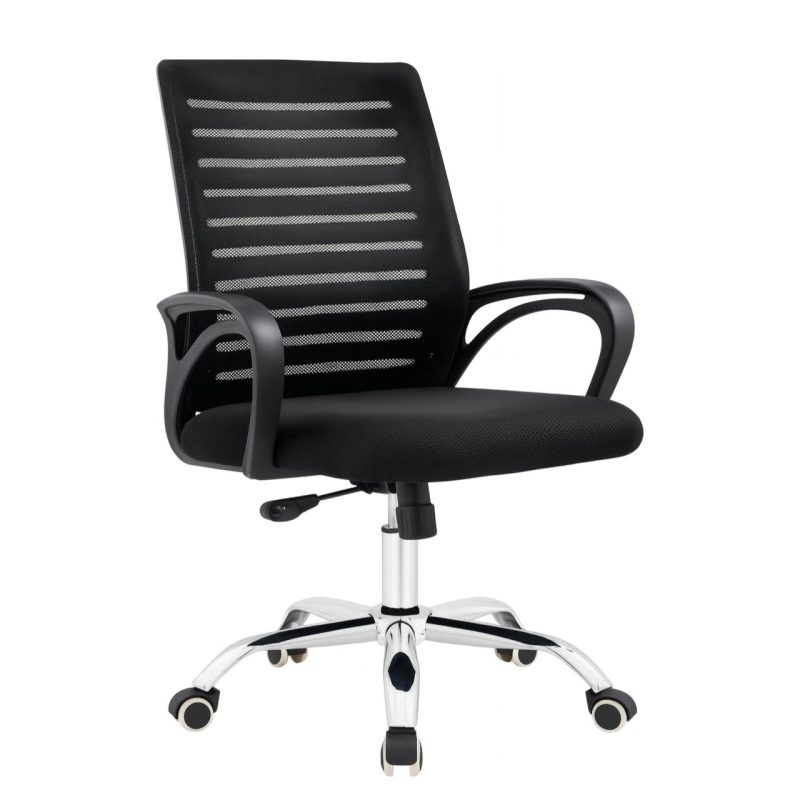 Cadeira para Escritório Tela OZY com Braço – Cor Preta – 30055 Móveis Única Cadeira de Tela 2