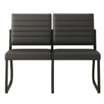 Sofanete para Escritório Estofada com 02 Lugares – TRIX – Pés PRETO – 35120 Móveis Única Cadeira Longarina Sofanete 11