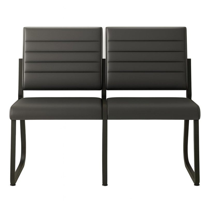 Sofanete para Escritório Estofada com 02 Lugares – TRIX – Pés PRETO – 35120 Móveis Única Cadeira Longarina Sofanete 3