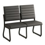 Sofanete para Escritório Estofada com 02 Lugares – TRIX – Pés PRETO – 35120 Móveis Única Cadeira Longarina Sofanete 10