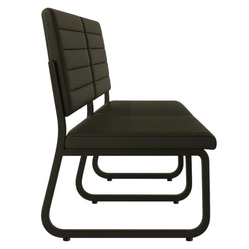 Sofanete para Escritório Estofada com 02 Lugares – TRIX – Pés PRETO – 35120 Móveis Única Cadeira Longarina Sofanete 4