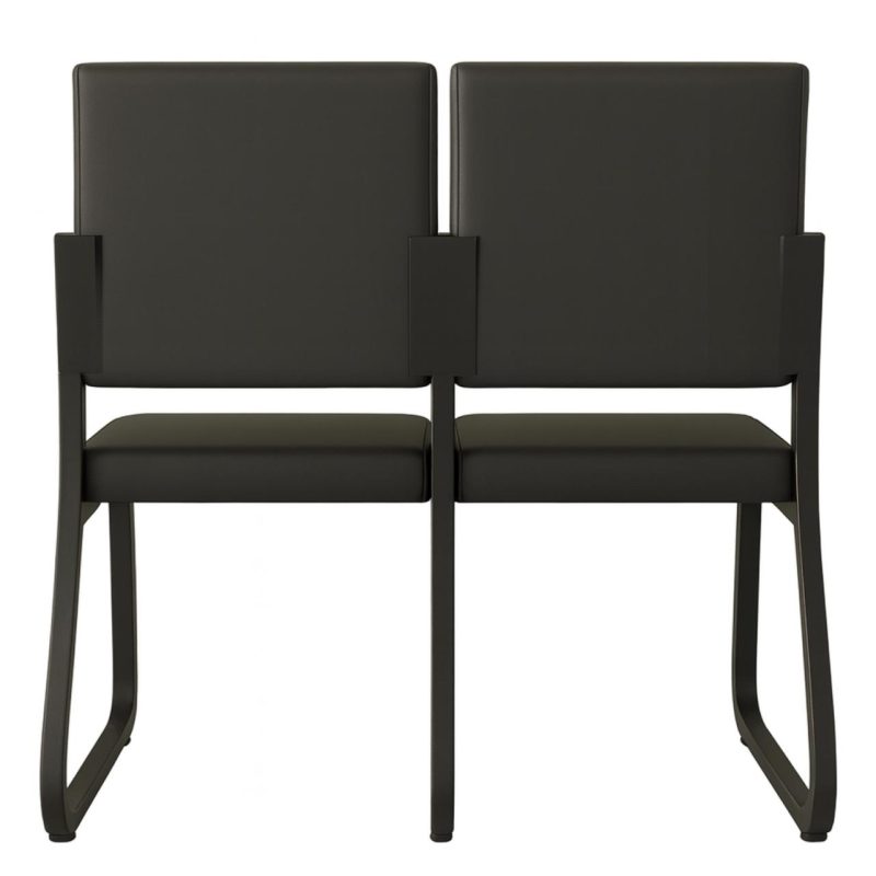 Sofanete para Escritório Estofada com 02 Lugares – TRIX – Pés PRETO – 35120 Móveis Única Cadeira Longarina Sofanete 5